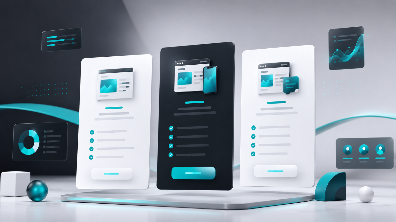 Moderne Preiskarten und Webdesign-Pakete