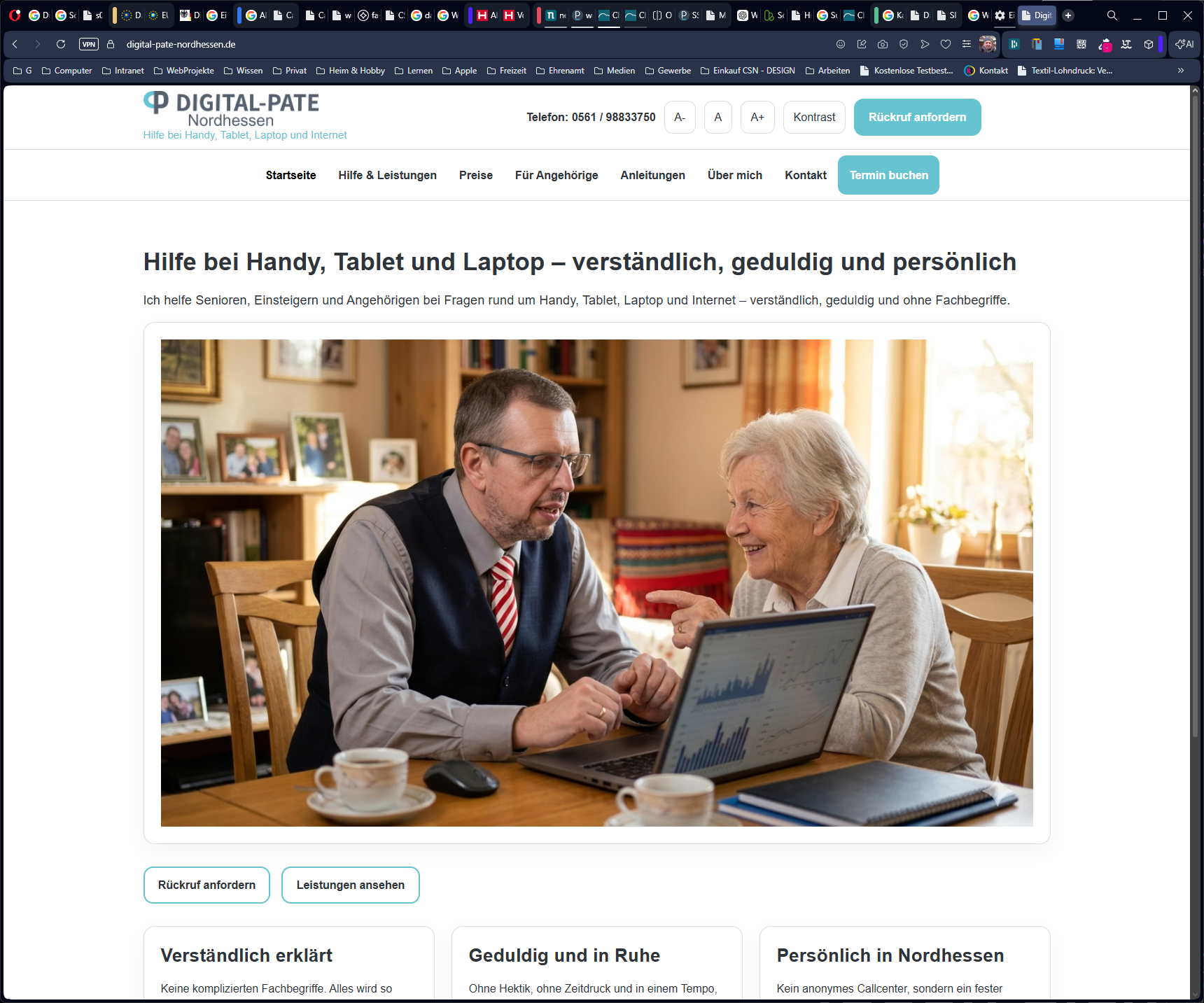 Desktop-Ansicht der Webseite Digital-Pate Nordhessen
