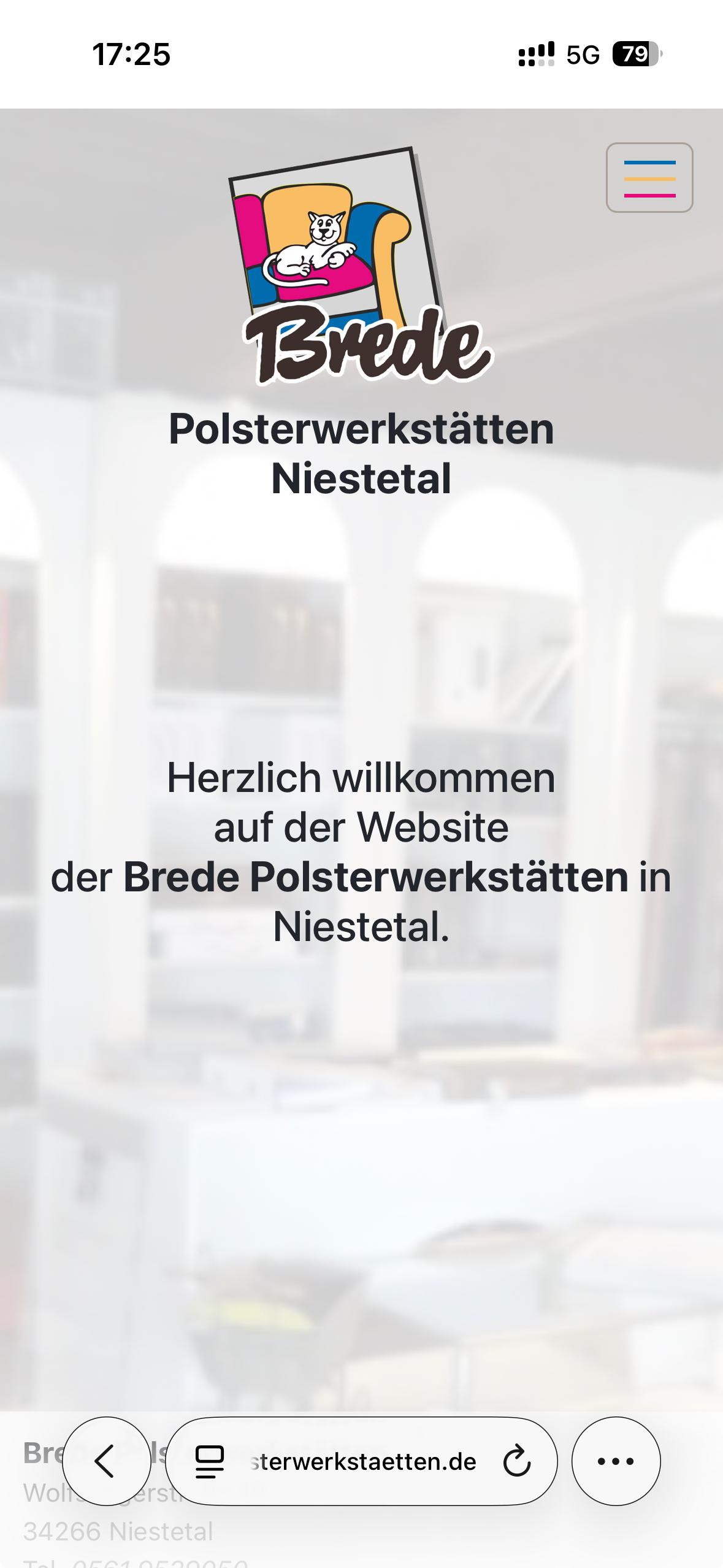 Mobile Ansicht der Webseite Polsterwerkstätten Niestetal
