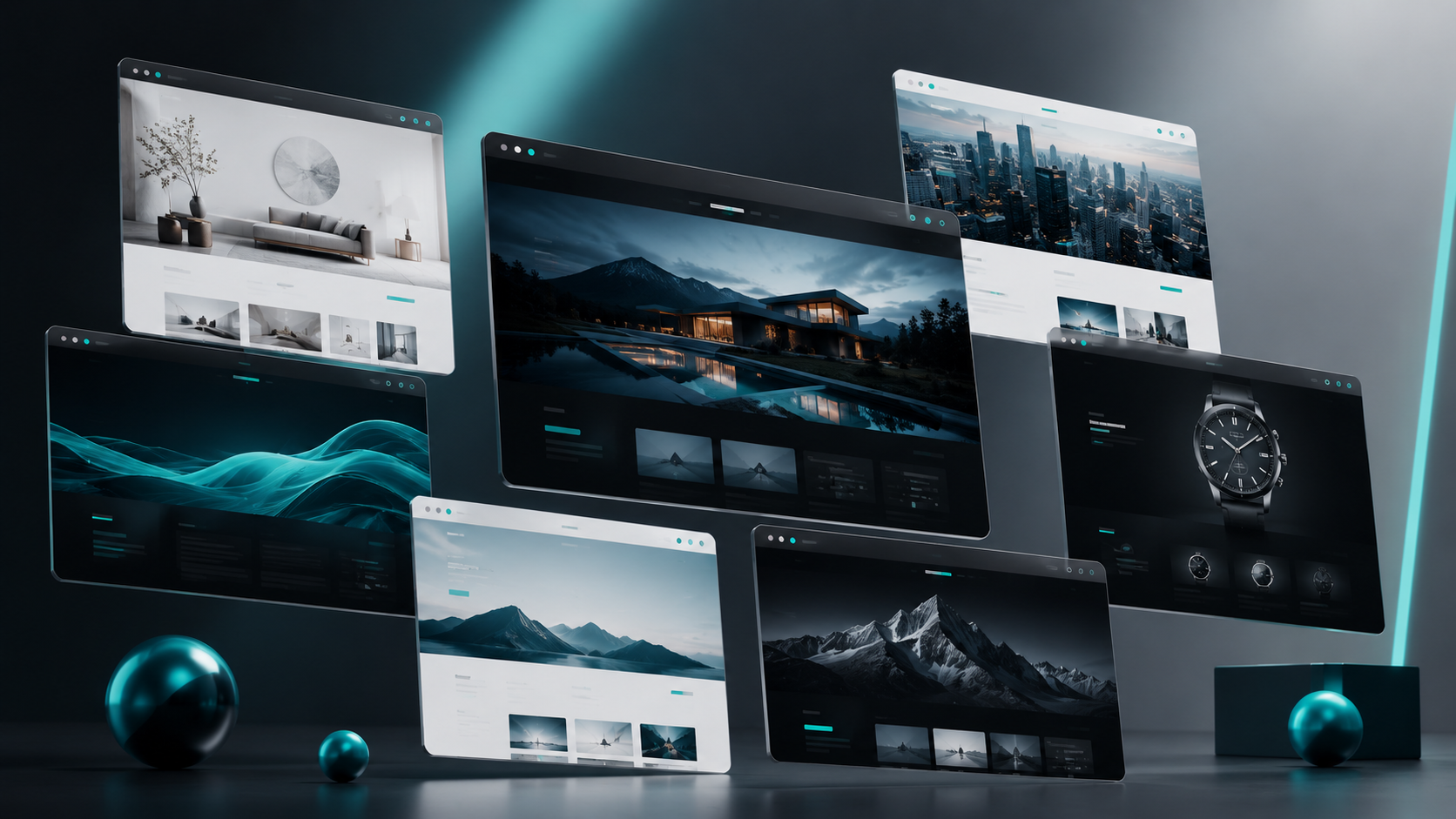 Abstrakte Darstellung moderner Webdesign-Leistungen